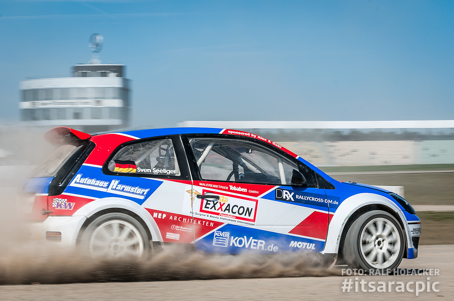 Sven Seeliger mit seinem Ford Fiste ST1600 beim Testtag der Deutschen Rallycross Meisterschaft in Hockenheim
